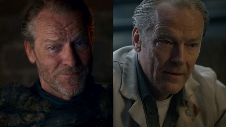 Iain Glen as Jorah on Game of Thrones and as Dr. Pete on Silo