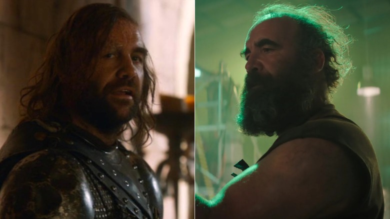 Rory McCann as the Hound on Game of Thrones and as the Buyer on Knuckles