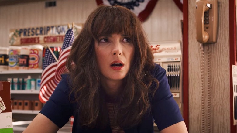 Joyce Byers looking shocked