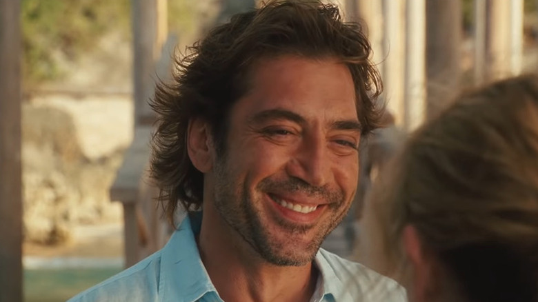 Javier Bardem smiling at someone in Eat Pray Love