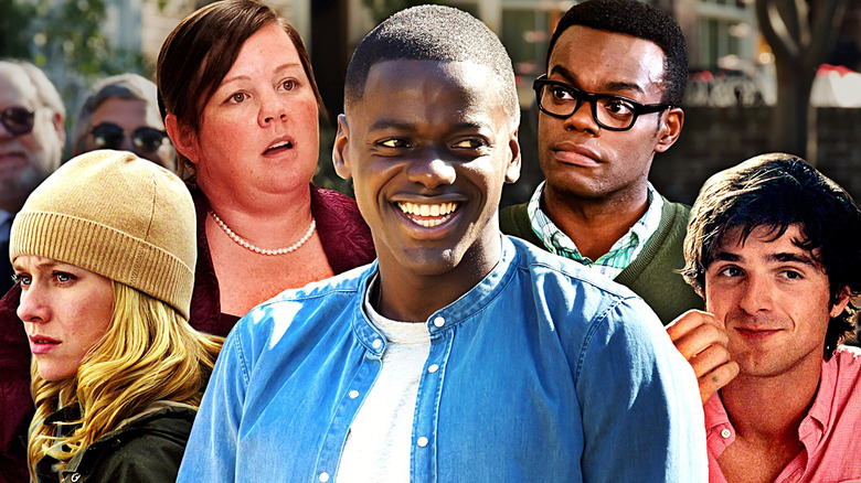 Naomi Watts as Betty and Diane in Mulholland Drive, Melissa McCarthy as Megan in Bridesmaids, Daniel Kaluuya as Chris in Get Out, William Jackson Harper as Chidi Adagonye in The Good Place, Jacob Elordi as Nate Jacobs in Euphoria