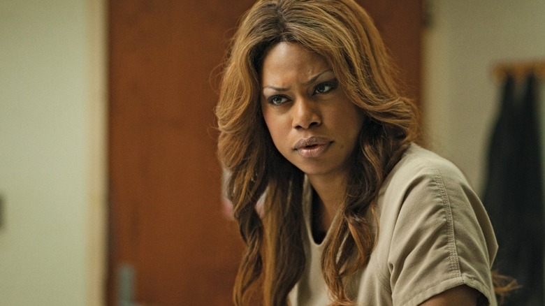 Laverne Cox as Sophia looking at someone incredulously in Orange Is The New Black