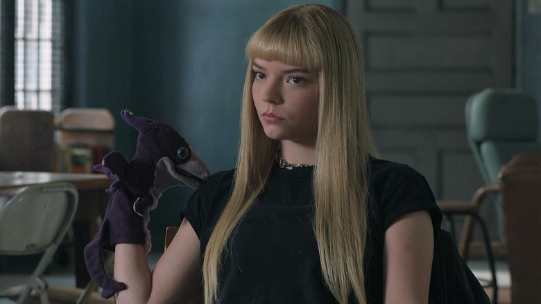 Anya Taylor-Joy as Illyana with a hand puppet in The New Mutants