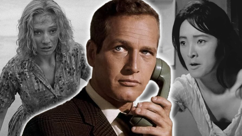 Paul Newman in Harper surrounded by shots from Carnival of Souls and The Housemaid (1960)