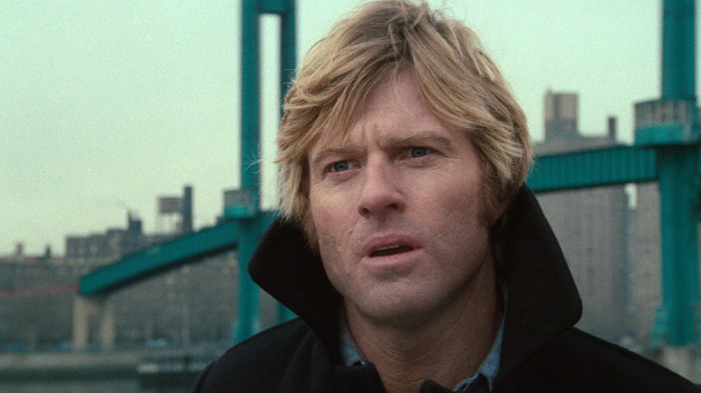 Robert Redford as Joe, realizing he's in trouble in Three Days of the Condor