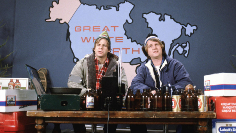 Rick Moranis as Bob and Dave Thomas as Doug, doing public access tv in Strange Brew