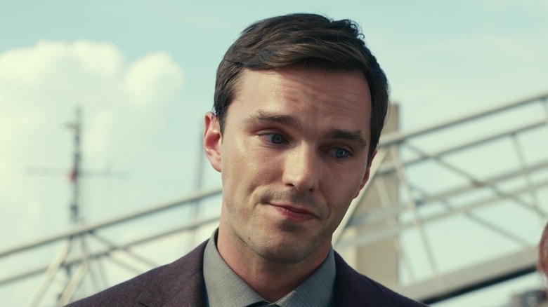 Nicholas Hoult as Tyler Ledford looking down in The Menu