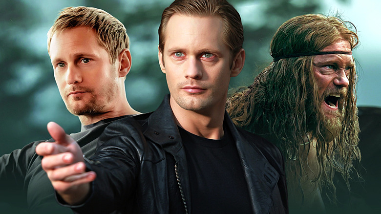 Images of Alexander Skarsgard in Succession, True Blood, and the Northman edited together