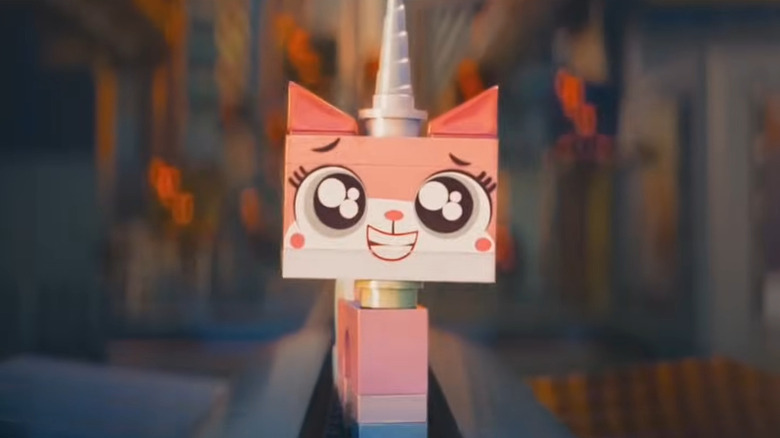 Princess Unikitty, smiling in distress in The Lego Movie