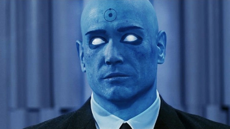 Billy Crudup as Manhattan, contemplating his existence in Watchmen