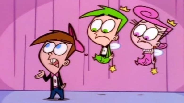 Timmy Turner (Tara Strong) backstage with Cosmo (Daran Norris) and Wanda (Susanne Blakeslee)