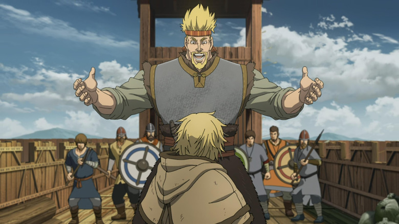 Thorkell confronts Thorfinn in Vinland Saga