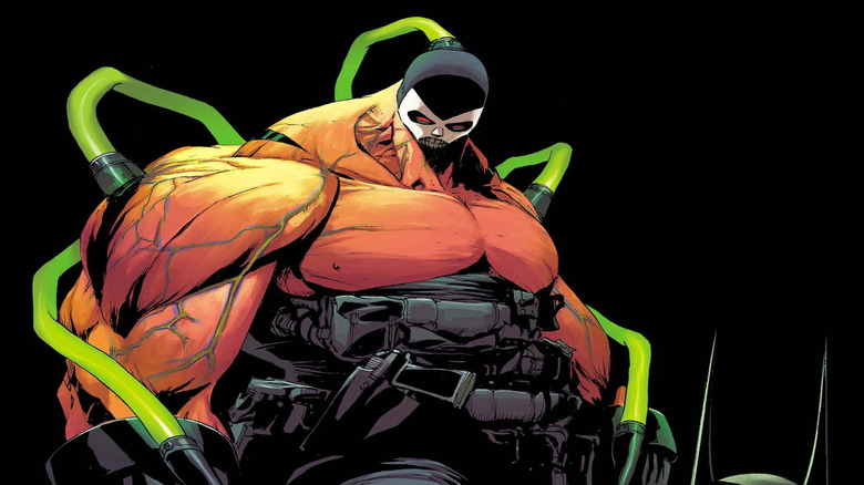 Bane stands against a black background