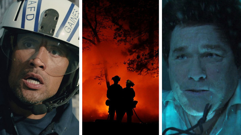 Images from San Andreas, Fire in Paradise, and Poseidon (2006) in a composite image