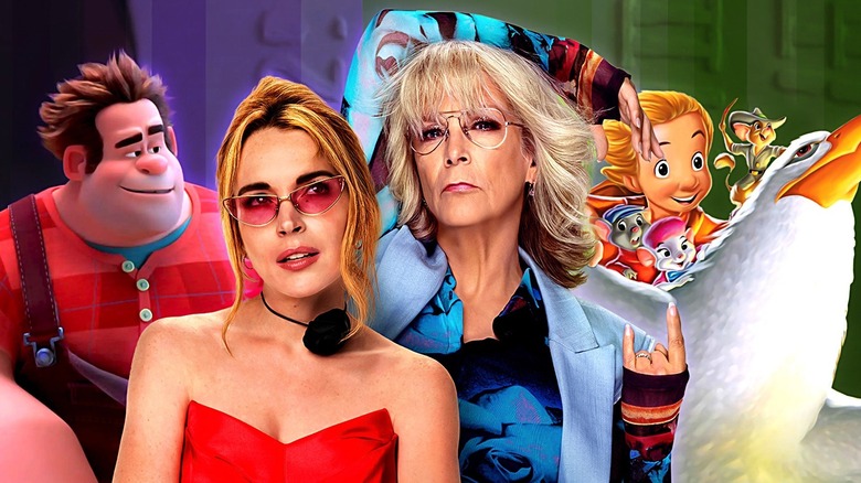 Ralph in Ralph Breaks the Internet, Anna (Lindsay Lohan) and Tess (Jamie Lee Curtis) in Freakier Friday, Freakier Friday, and Cody with the Rescuers in The Rescuers Down Under
