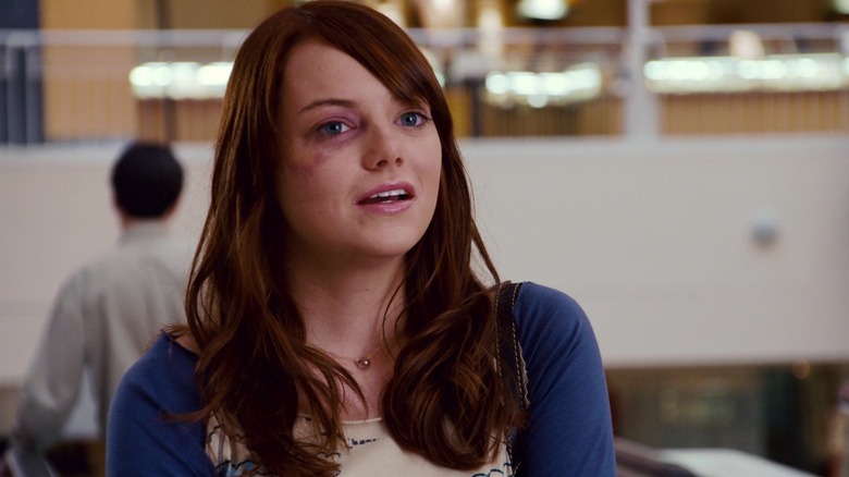Emma Stone with a black eye as Jules in Superbad