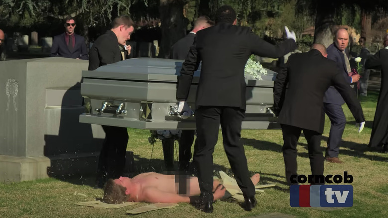 A signature scene from Coffin Flop, as shown on I Think You Should Leave