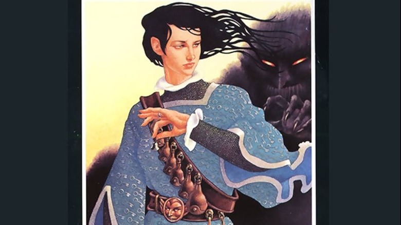 Sabriel holds one of her Abhorsen bells as death looms in Sabriel
