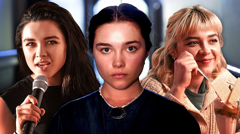 Florence Pugh as Saraya/Paige in Fighting With My Family, as Katherine in Lady Macbeth, and as Almut in We Live In Time