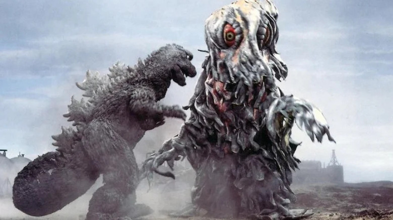 Godzilla confronts a shambling Hedorah in Godzilla vs. Hedorah