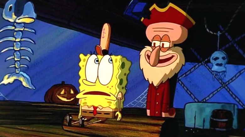 SpongeBob scared upon seeing Squidward on SpongeBob SquarePants