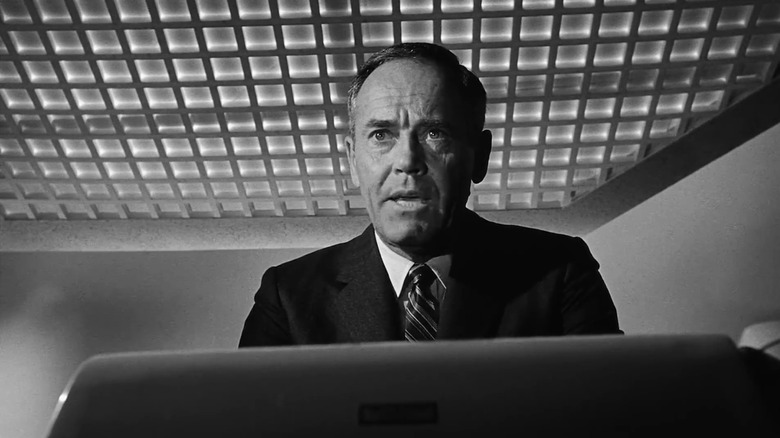The President (Henry Fonda) giving concerned speech in Fail-Safe