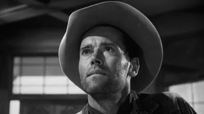 Gil (Henry Fonda) looking up in The Ox-Bow Incident