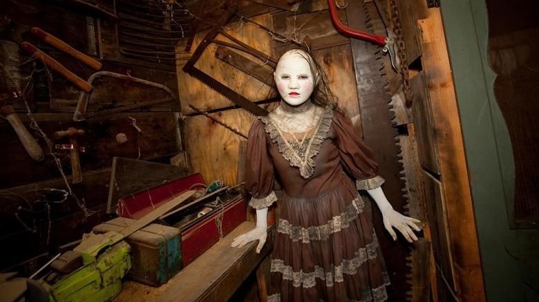 Chloe Crampton as Porcelain, acting creepy in The Houses October Built