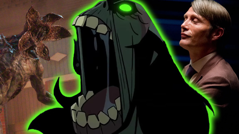 Images from Stranger Things, Primal, and Hannibal edited together in a composite image.