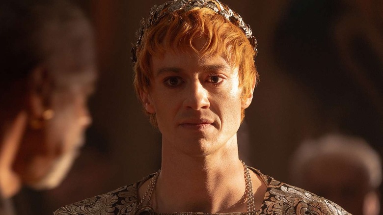 Joseph Quinn as Emperor Geta, angered in Gladiator 2