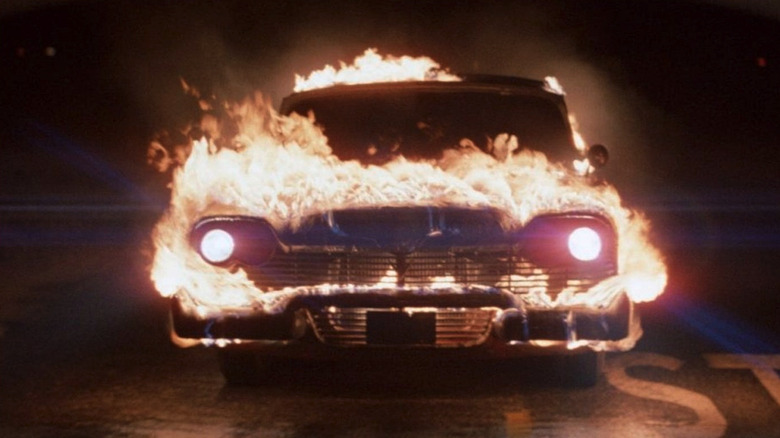 Christine the car driving on fire in Christine