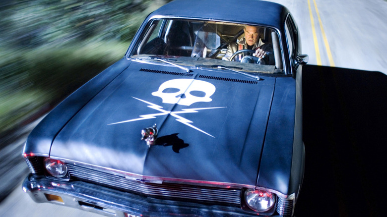 Kurt Russell as Mike, behind the wheel in Death Proof