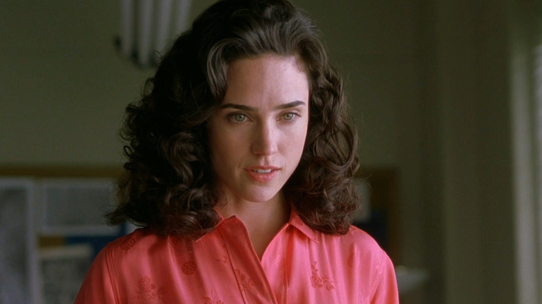 Jennifer Connelly as Alicia Nash looks longingly in A Beautiful Mind.