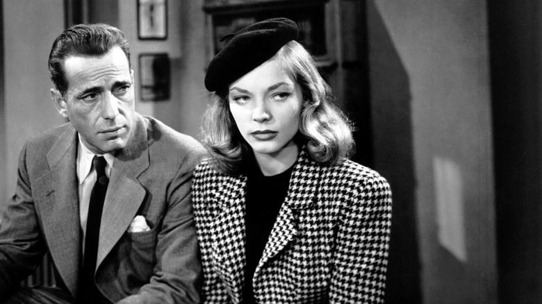 Humphrey Bogart and Lauren Bacall as Philip Marlowe and Vivian Rutledge in The Big Sleep.