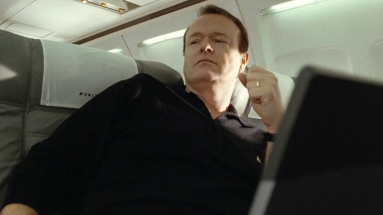 Tom Burnett (Christian Clemenson) sits uneasily in an airplane seat in United 93
