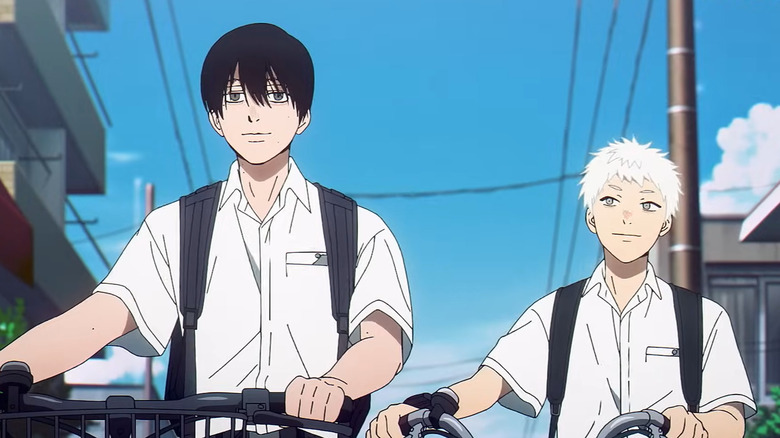 Hikaru and Yoshiki riding their bikes in The Summer Hikaru Died