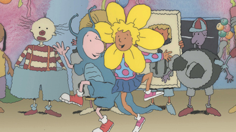 Billy West as Doug and Constance Shulman as Patti Mayonnaise in Doug, dancing at a school dance in Doug
