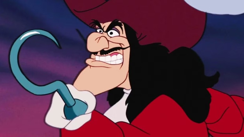 Captain Hook (Hans Conried) brandishes his hook hand in Peter Pan (1953)