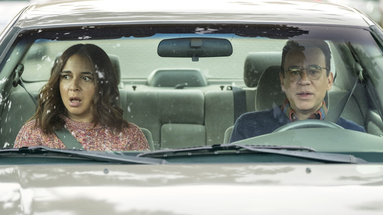June (Maya Rudolph) and Oscar (Fred Armisen) in a car on Forever