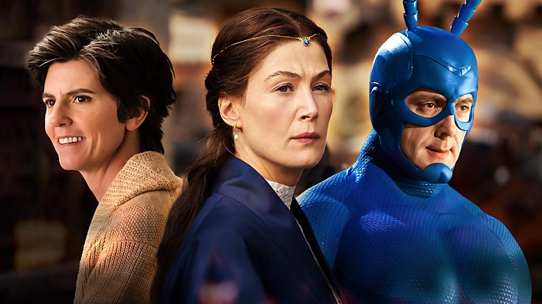 Tig Bavaro (Tig Notaro) on One Mississippi, Rosamund Pike as Moiraine Damodred on The Wheel of Time, Peter Serafinowicz as The Tick on The Tick
