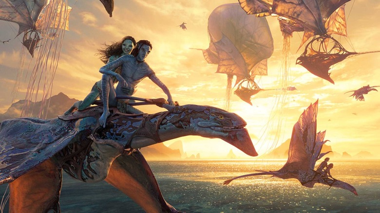 Lo'ak and Reya go for a ride in Avatar: Fire and Ash