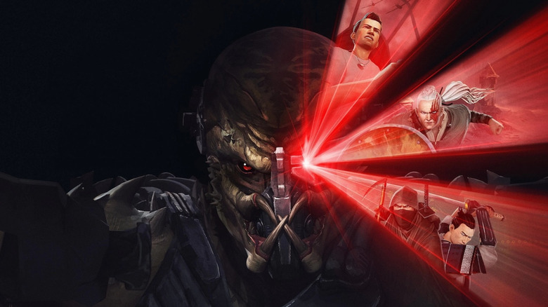 A Yautja projects images of human warriors in Predator: Killer of Killers