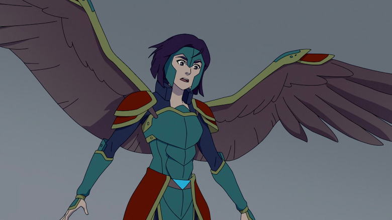 Maddie Kim (Katie Chang) in battle armor with wings on Pantheon