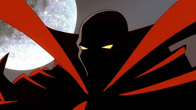 Spawn (Keith David) stands under a full moon in Todd McFarlane's Spawn