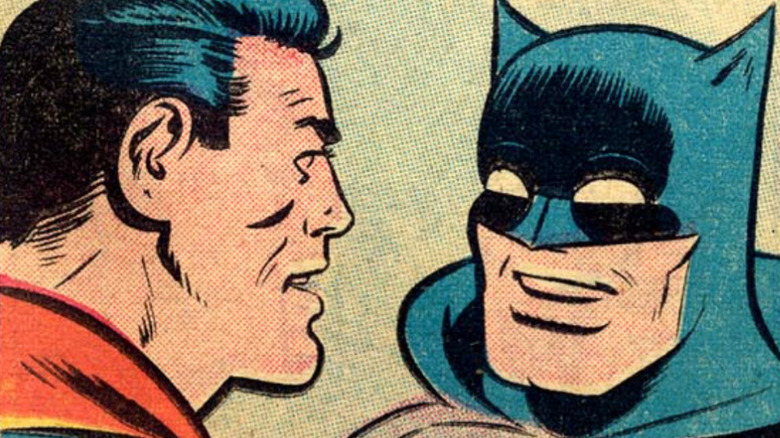 Superman talking to Batman