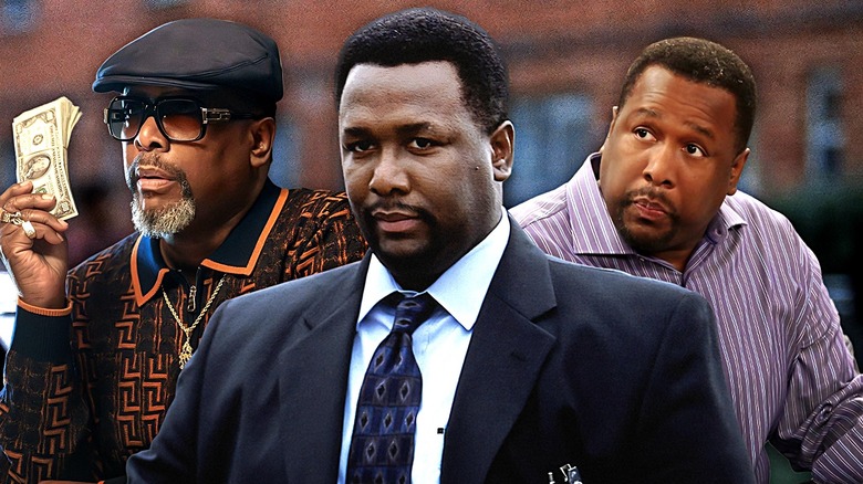 Composite image of Wendell Pierce as Snaps in Power Book III: Raising Kanan, Bunk Moreland in The Wire, and Teddy in The Odd Couple