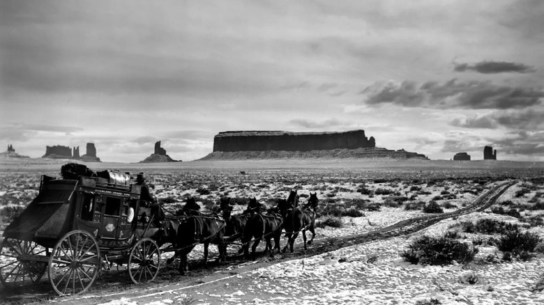 a stagecoach, heading towards danger in Stagecoach