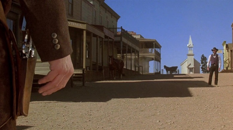 Kevin Kline as Paden, about to win a duel in Silverado