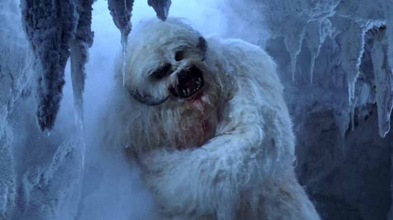 A Wampa howls in pain after losing its arm in The Empire Strikes Back