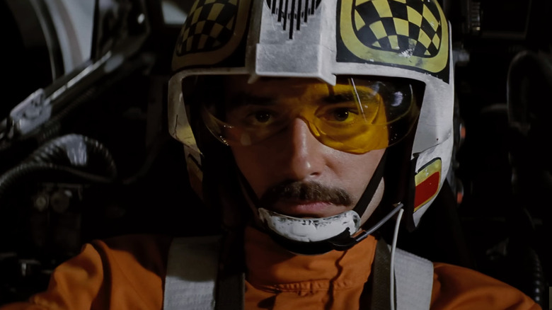 Garrick Hagon as Biggs Darklighter prepares for battle in Star Wars